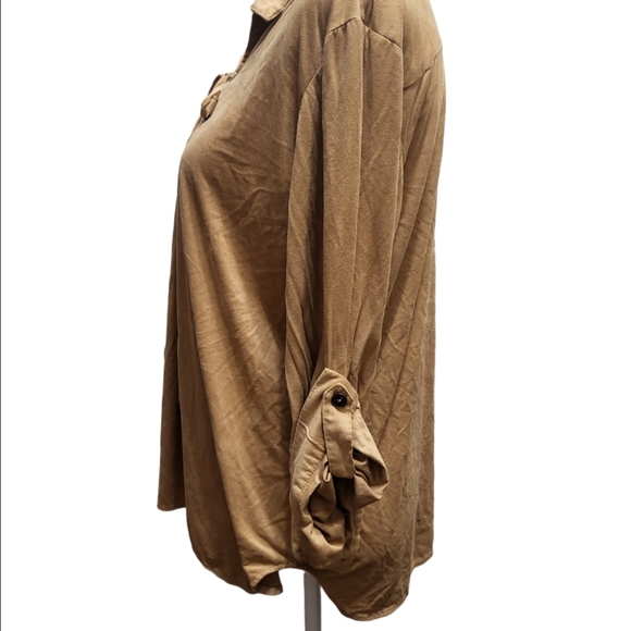 Kay Celine Tan Lace-Up Blouse - Picture 7 of 7